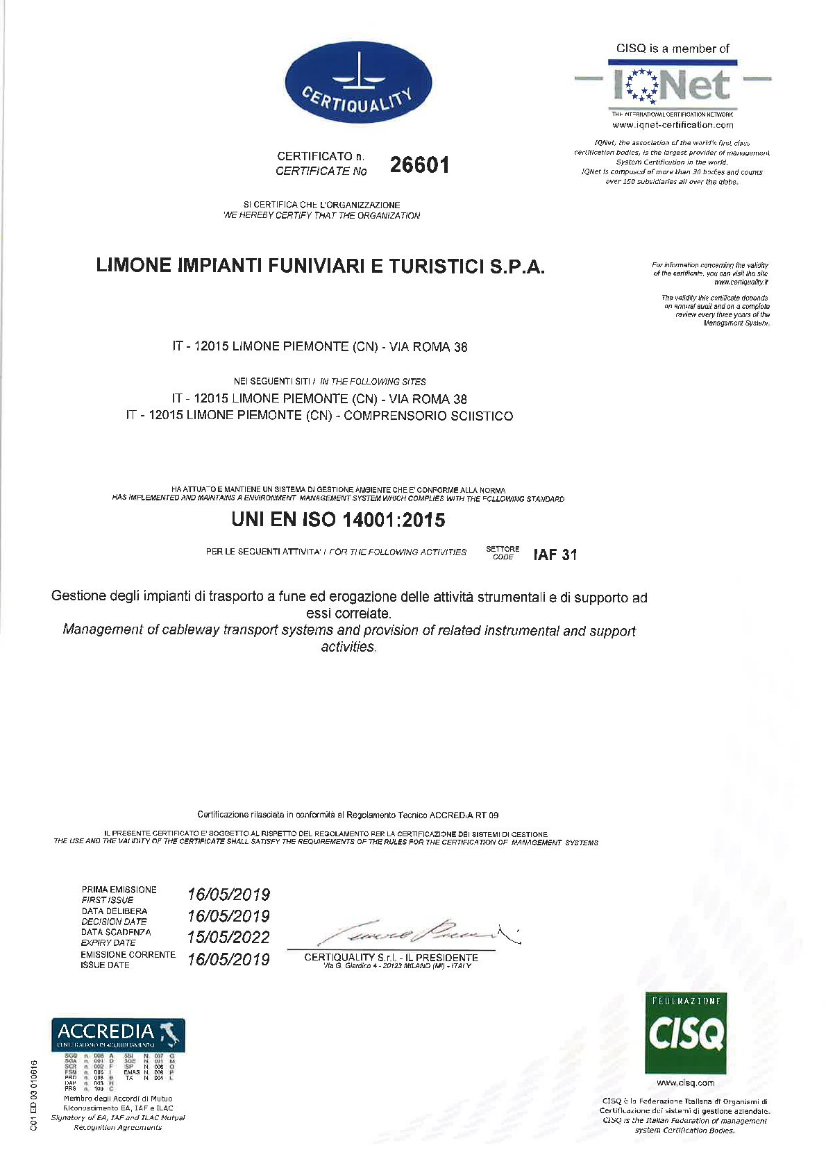 Certificazione - 26601